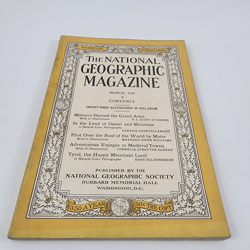 National Geographic Magazine March 1932 With Insert
